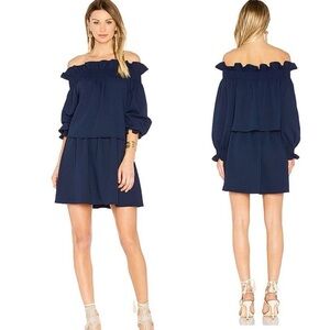 DIANE VON FURSTENBERG Georgie Mini Dress Off The Shoulder Shift Size Medium